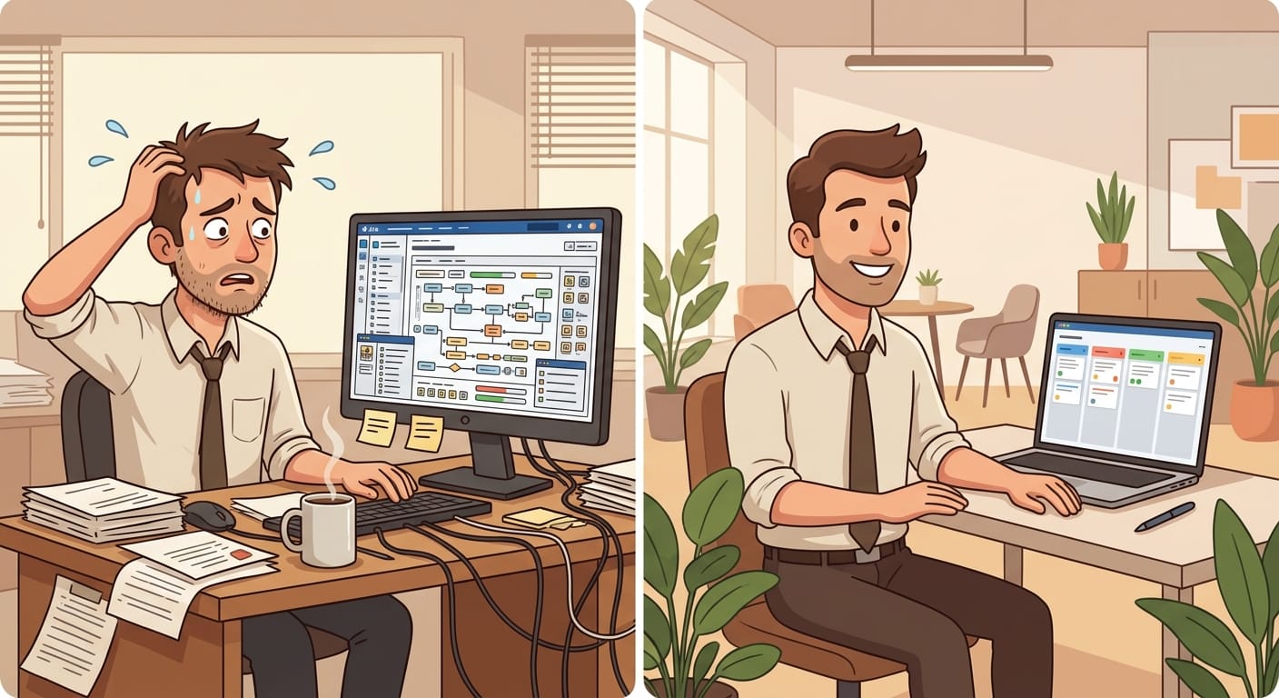 Когда наконец нашёл альтернативу Jira и вспомнил, что работа может быть простой