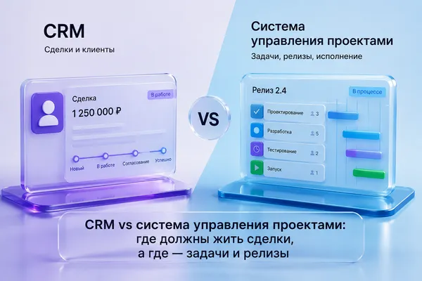 CRM vs система управления проектами: где должны жить сделки, а где — задачи и релизы